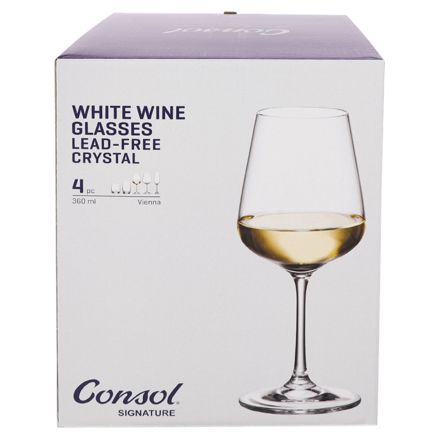 Consol Signature Vienna White Wine Glass 360ml Set Of 4