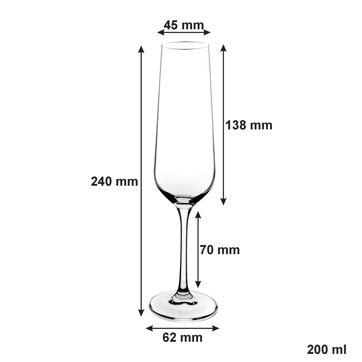 Consol Signature Champagne Glass 200ml Set Of 4