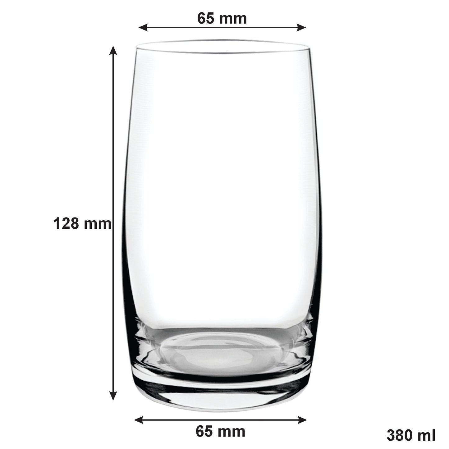 Consol Signature Tall Tumbler Glass 380ml Set Of 4