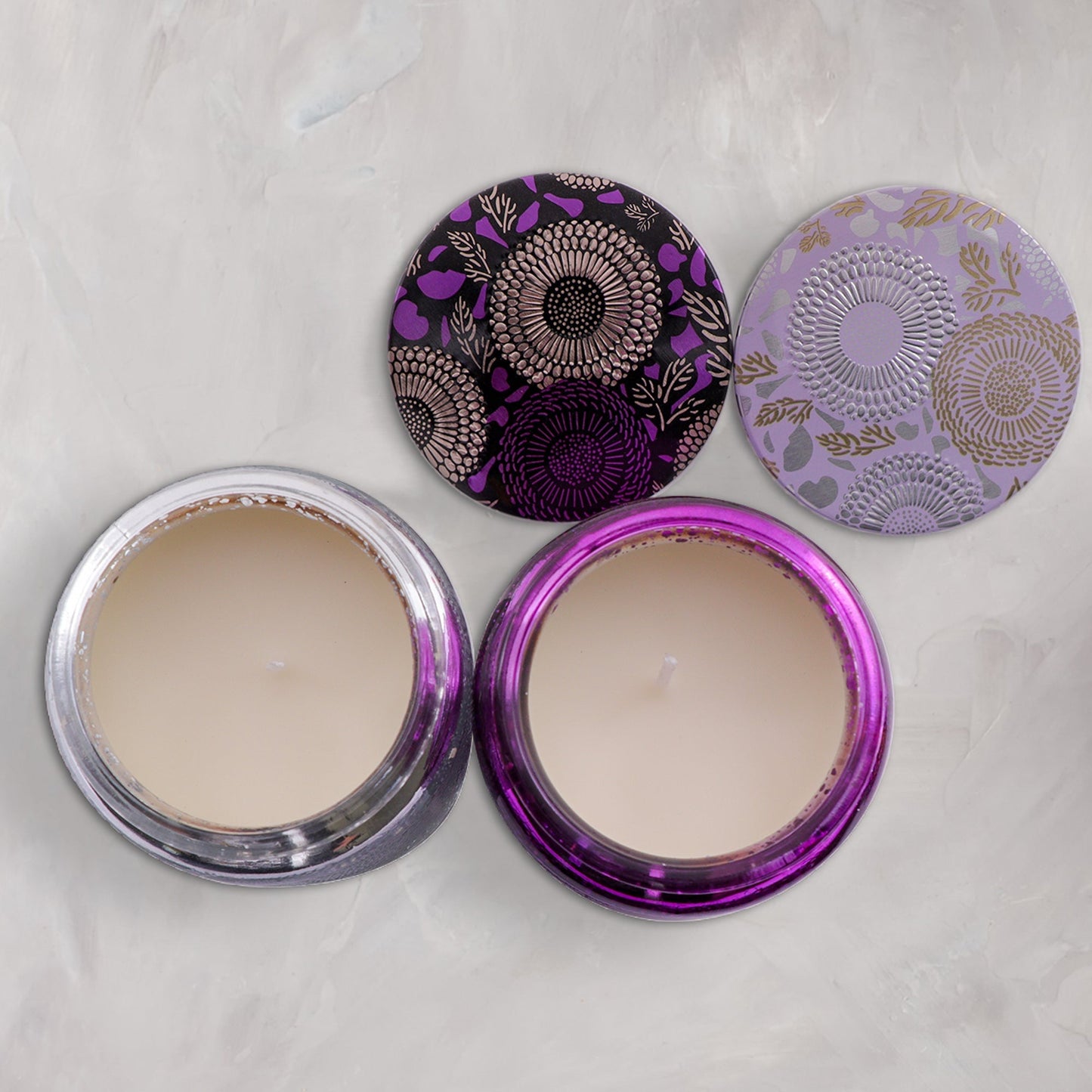 Regent Scented Candles (Vanilla) In Embossed Glass Jars, Asst. Colours, 185gr Each
