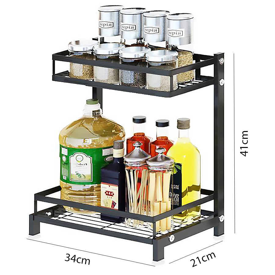 Storage Rack Kitchen Counter Black 42117
