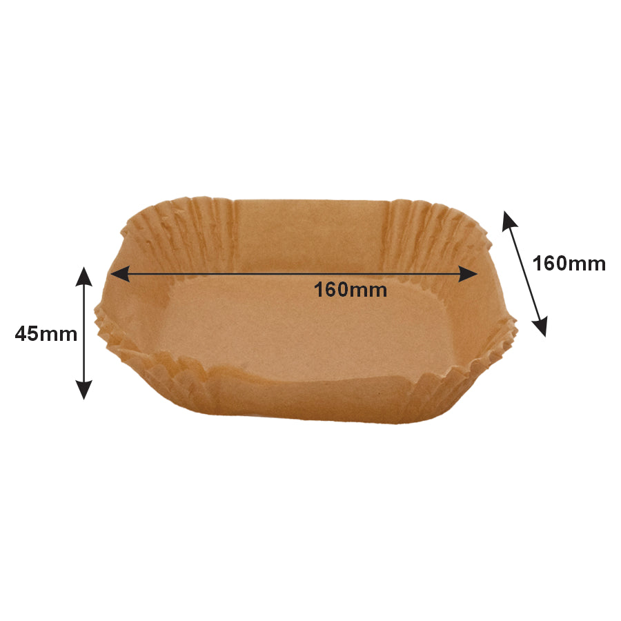 Regent Air Fryer Square Parchment Paper Liners In Pvc Box 50 Piece, (160x160x45mm)