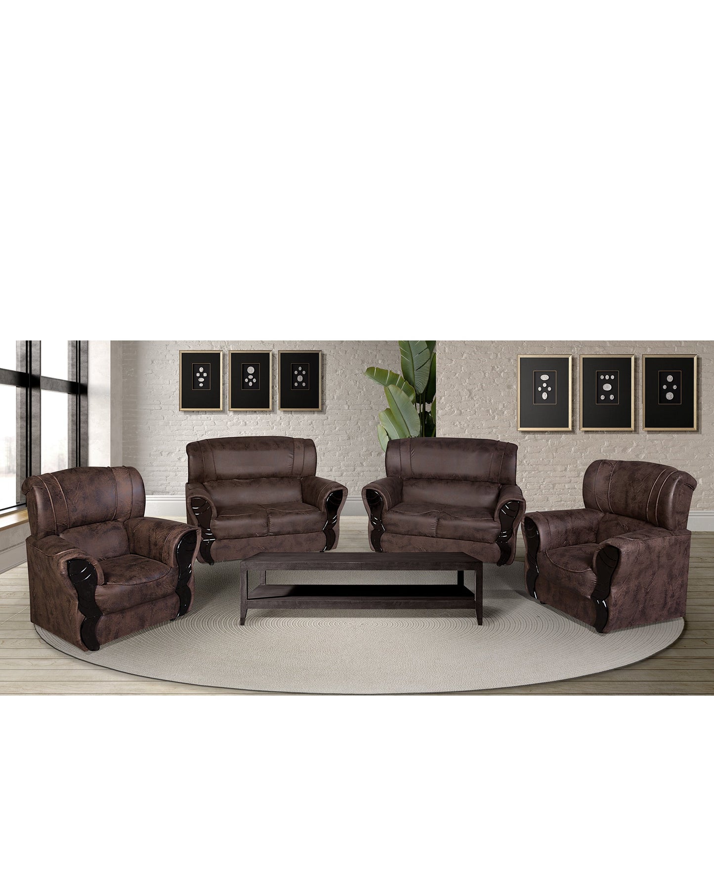 Michelle Sofa 4 Piece Choc