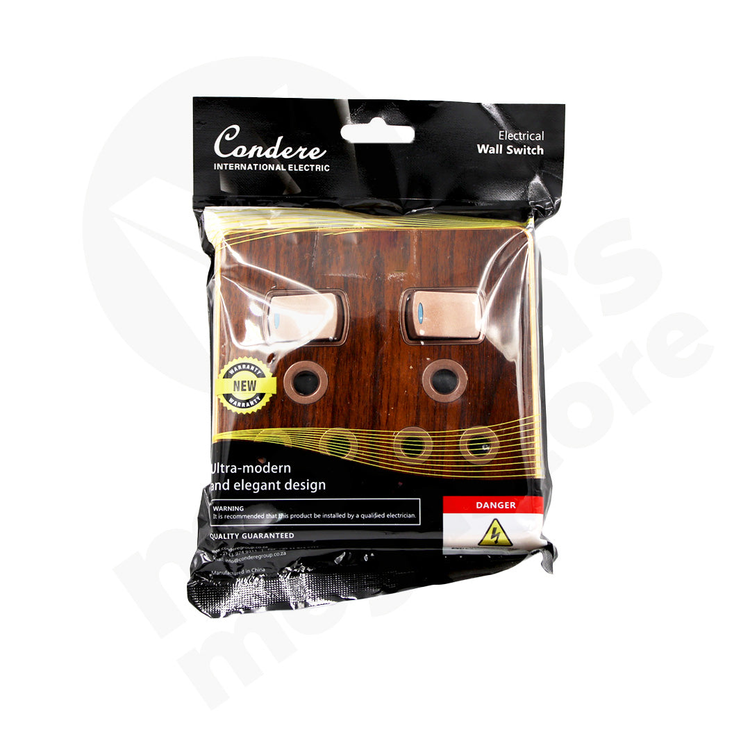 Wall Socket 4X4 Dbl Wooden Condere