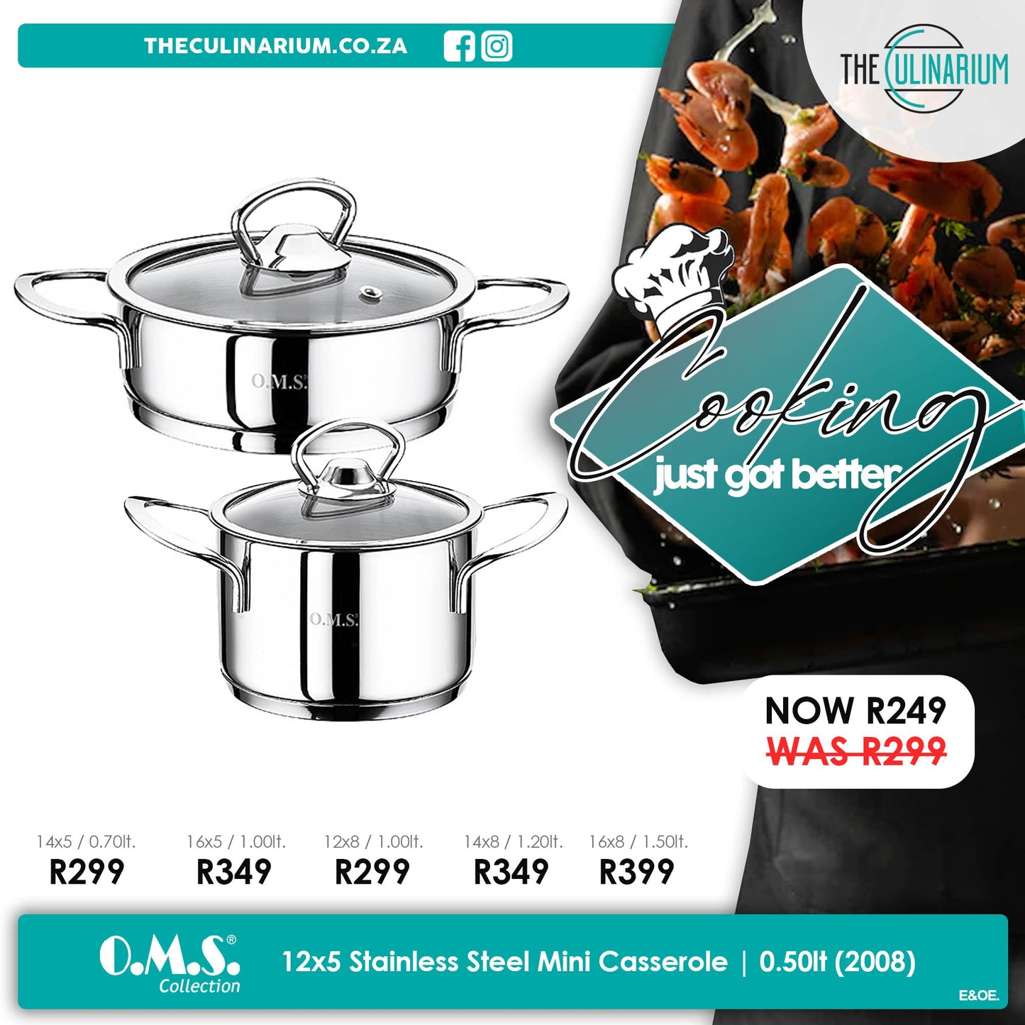 OMS Mini 12cm Stainless Steel Casserole - Silver