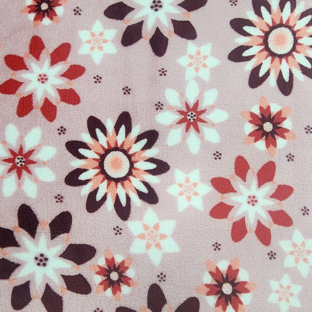 Printed Mongolian Fleece Fabric Floral 150cm