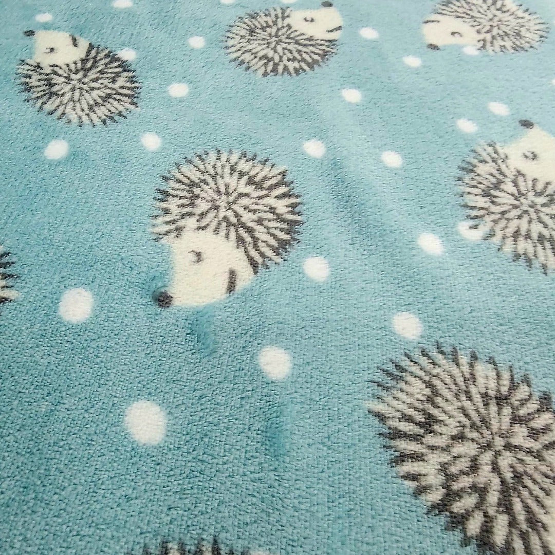 Printed Mongolian Fleece Fabric Hedgehog 150cm