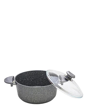 OMS Non Stick 24cm Granite Deep Casserole - Grey