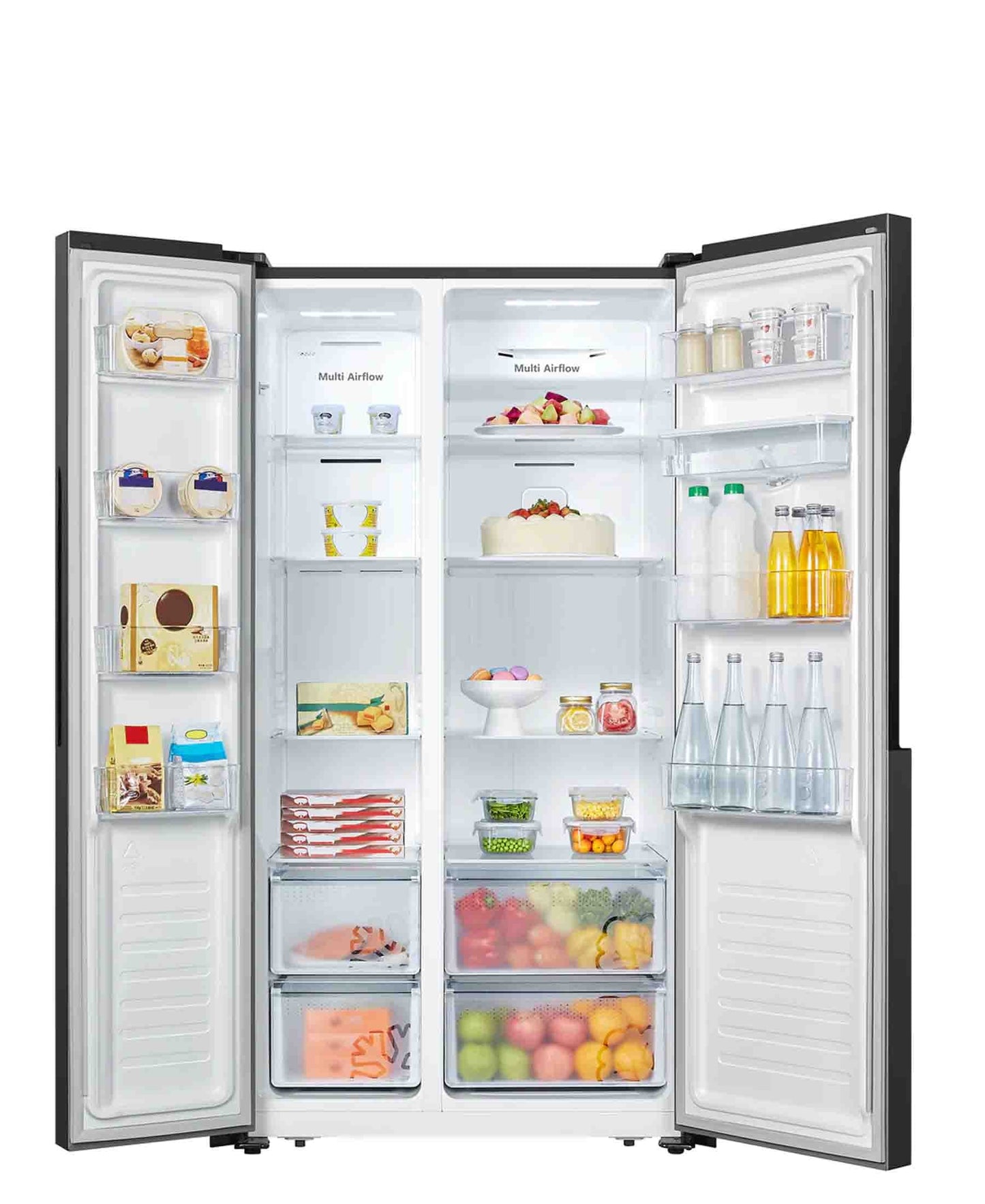 AEG 566L Matte Black Side by Side Refrigerator - RXB57011NG