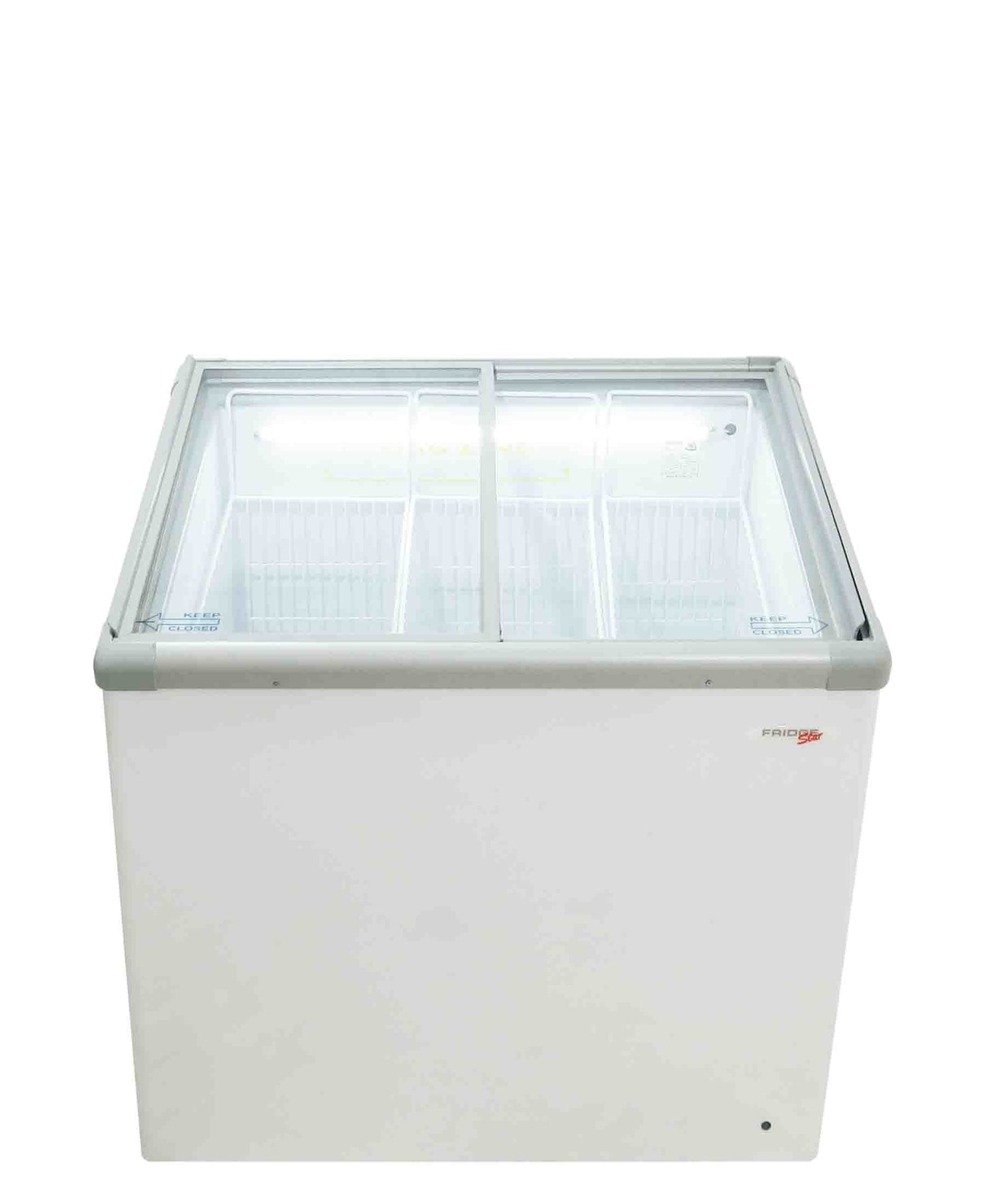 Fridge Star Glass Top Ice Cream Freezer - White