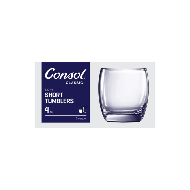 Consol 330ml Glasgow Whiskey Tumbler Set Of 4