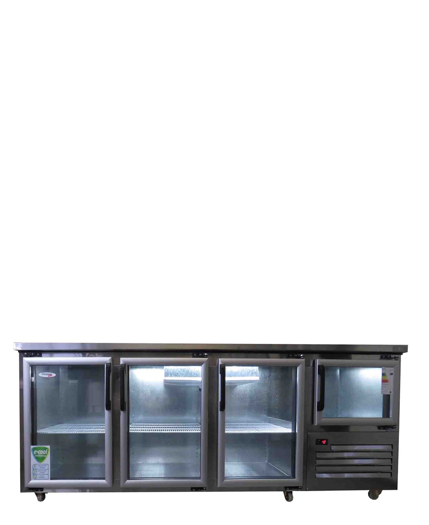 Fridge Star Hinged Glass Door Underbar Fridge - Silver