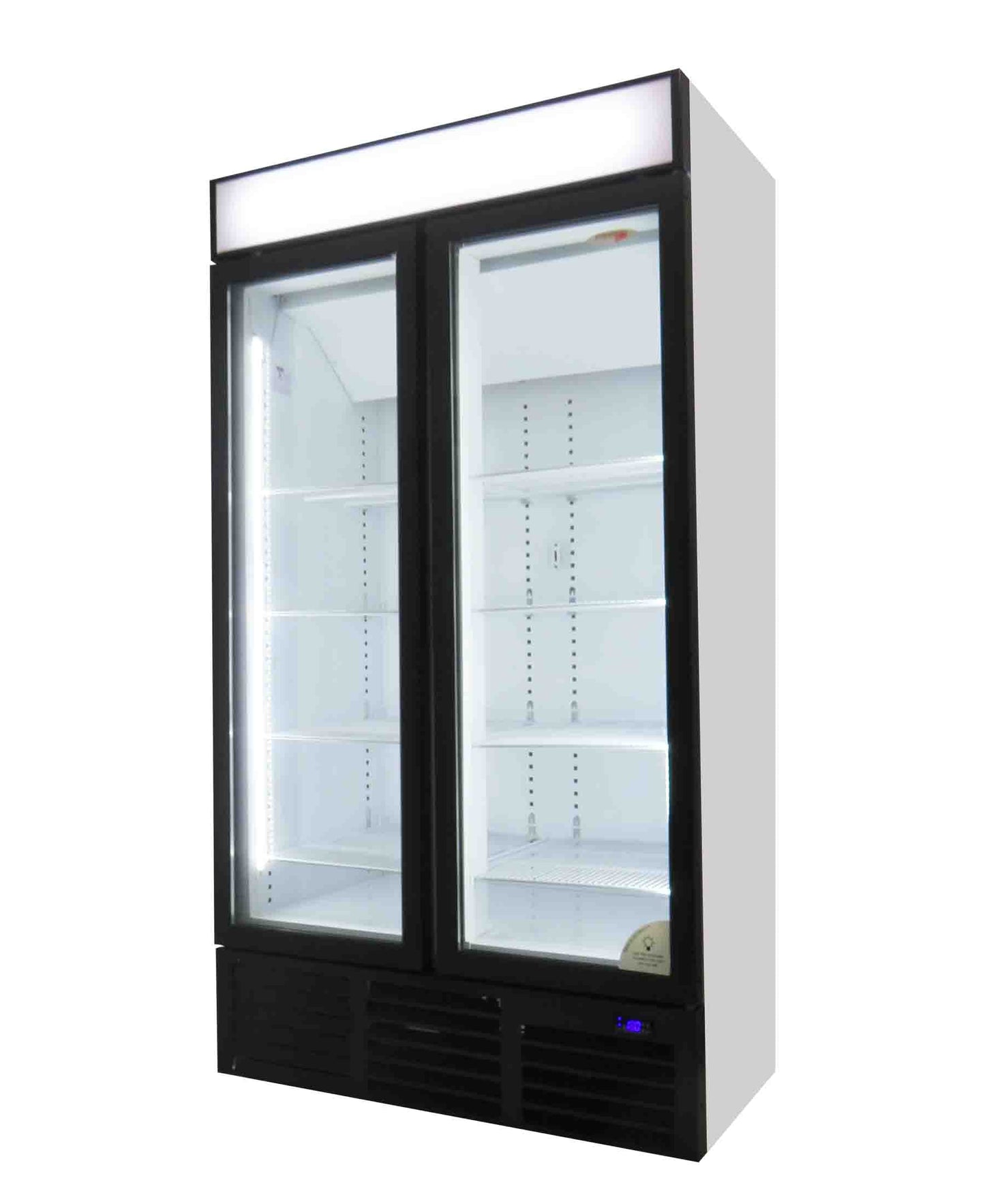 Fridge Star Hinged Double Door Freezer - Black & White