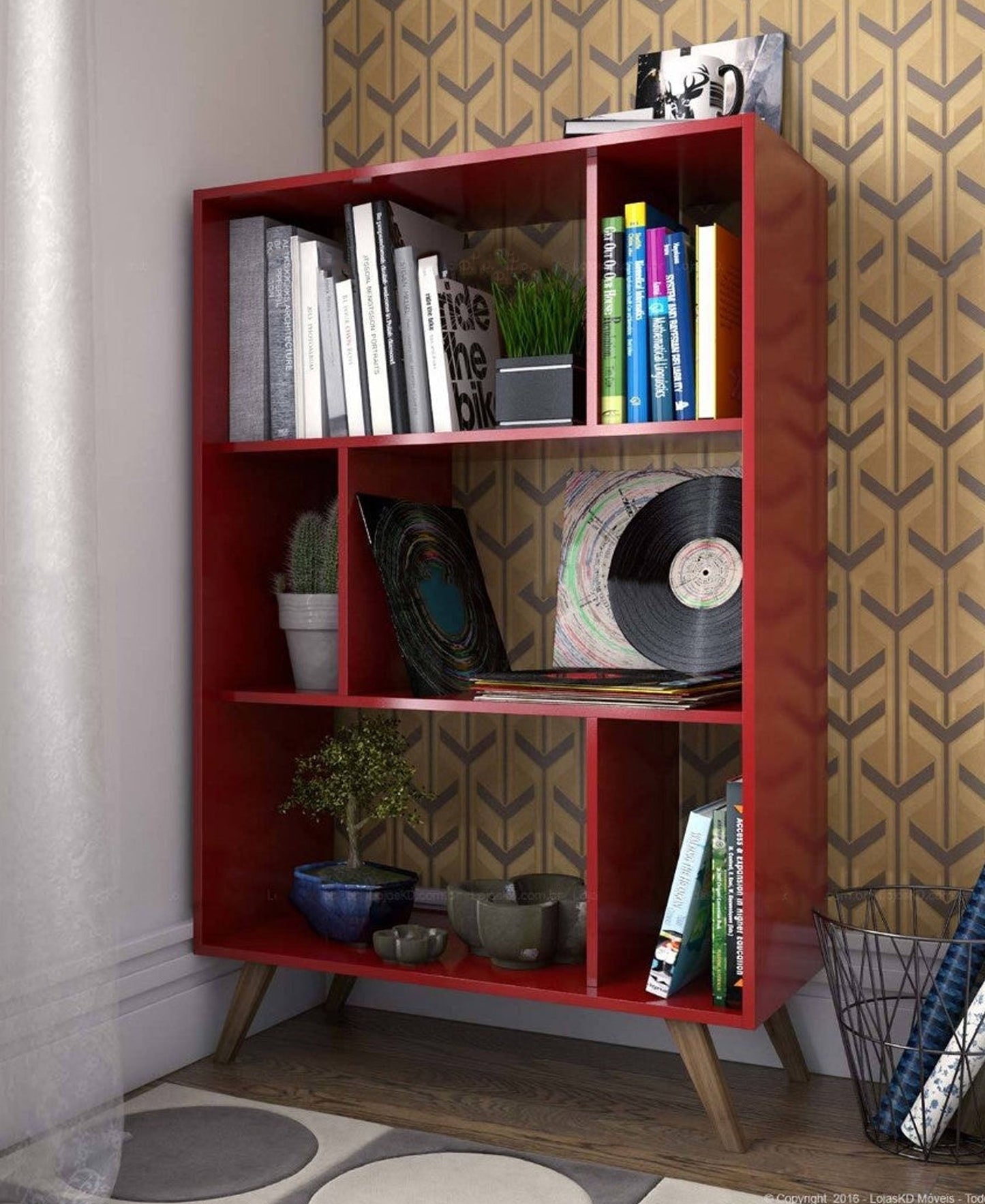 Urban Decor Exotic Designs Book Case - Red