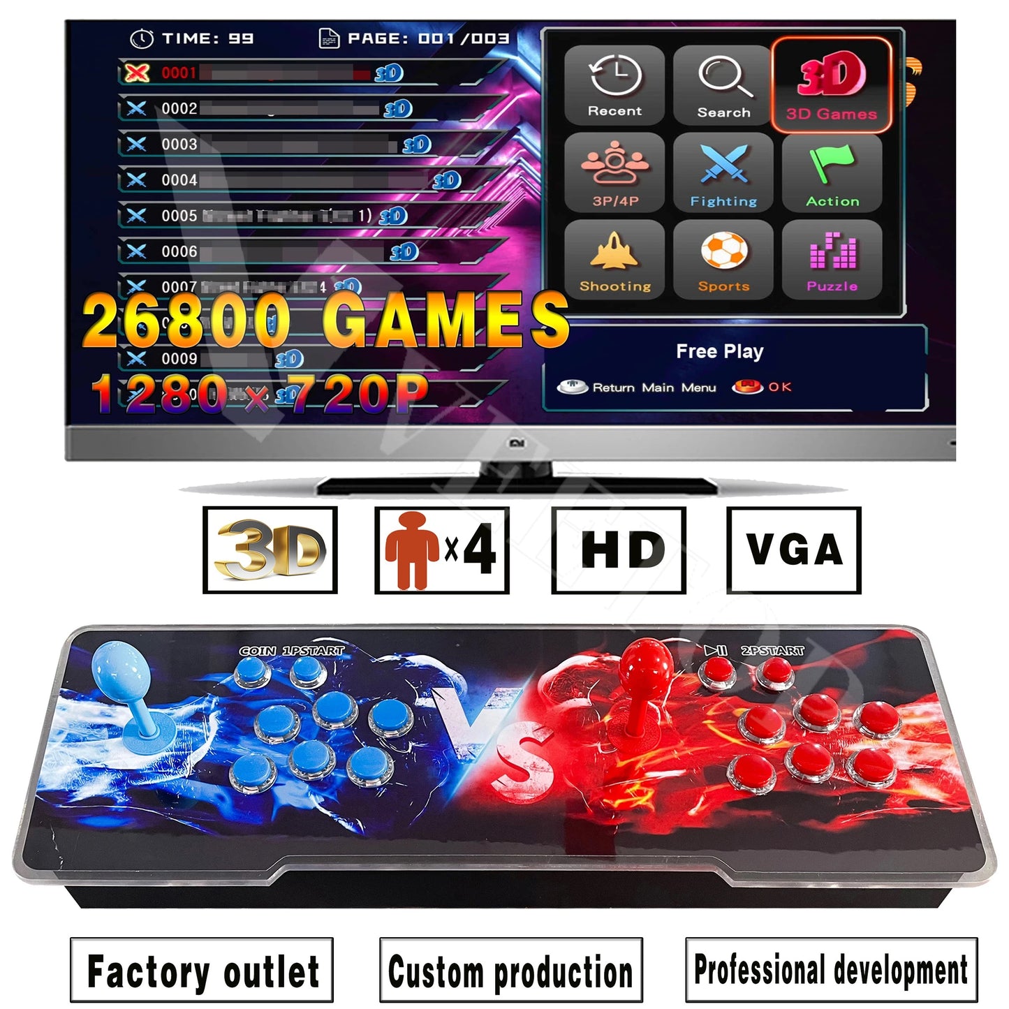 Pandora Arcade Games Console