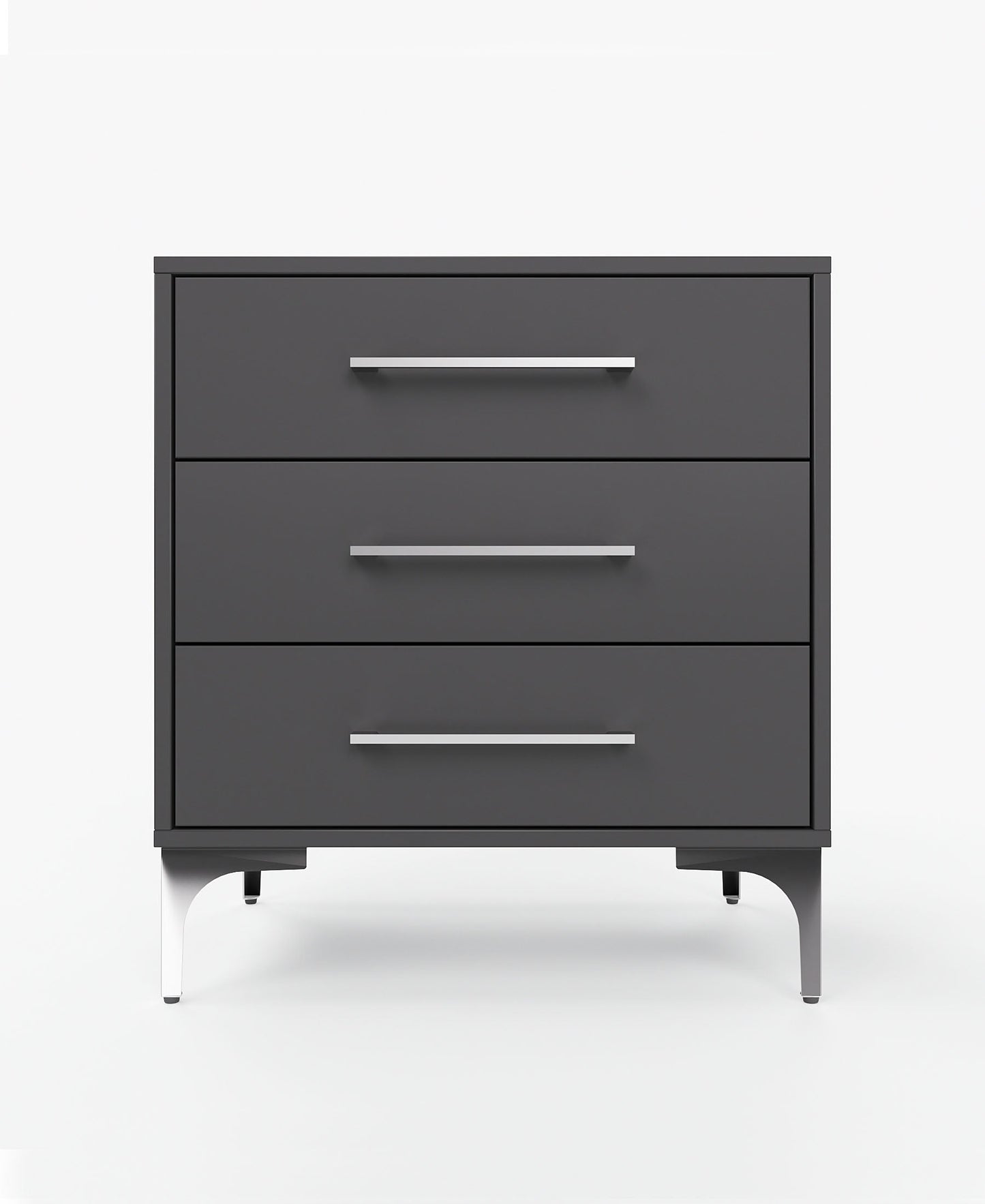 Matte 3 Drawer Pedestal – Black