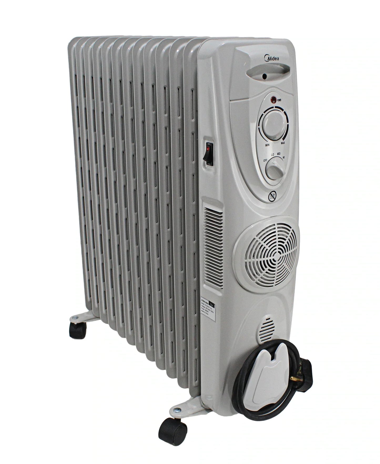 Midea Fan Assist 9 Fin Oil Heater - White