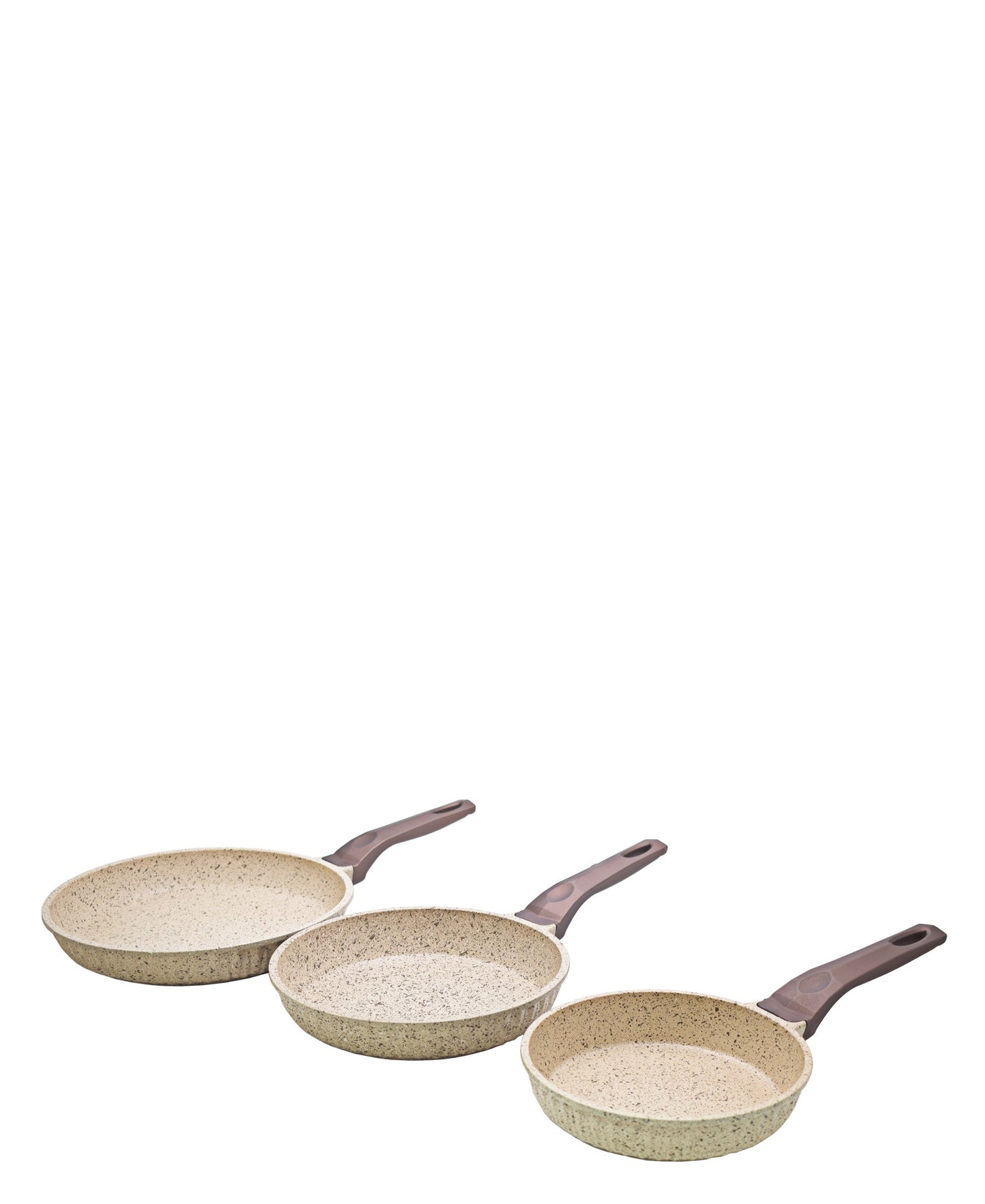 OMS Granite 3 Piece Non Stick Fry Pan - Beige