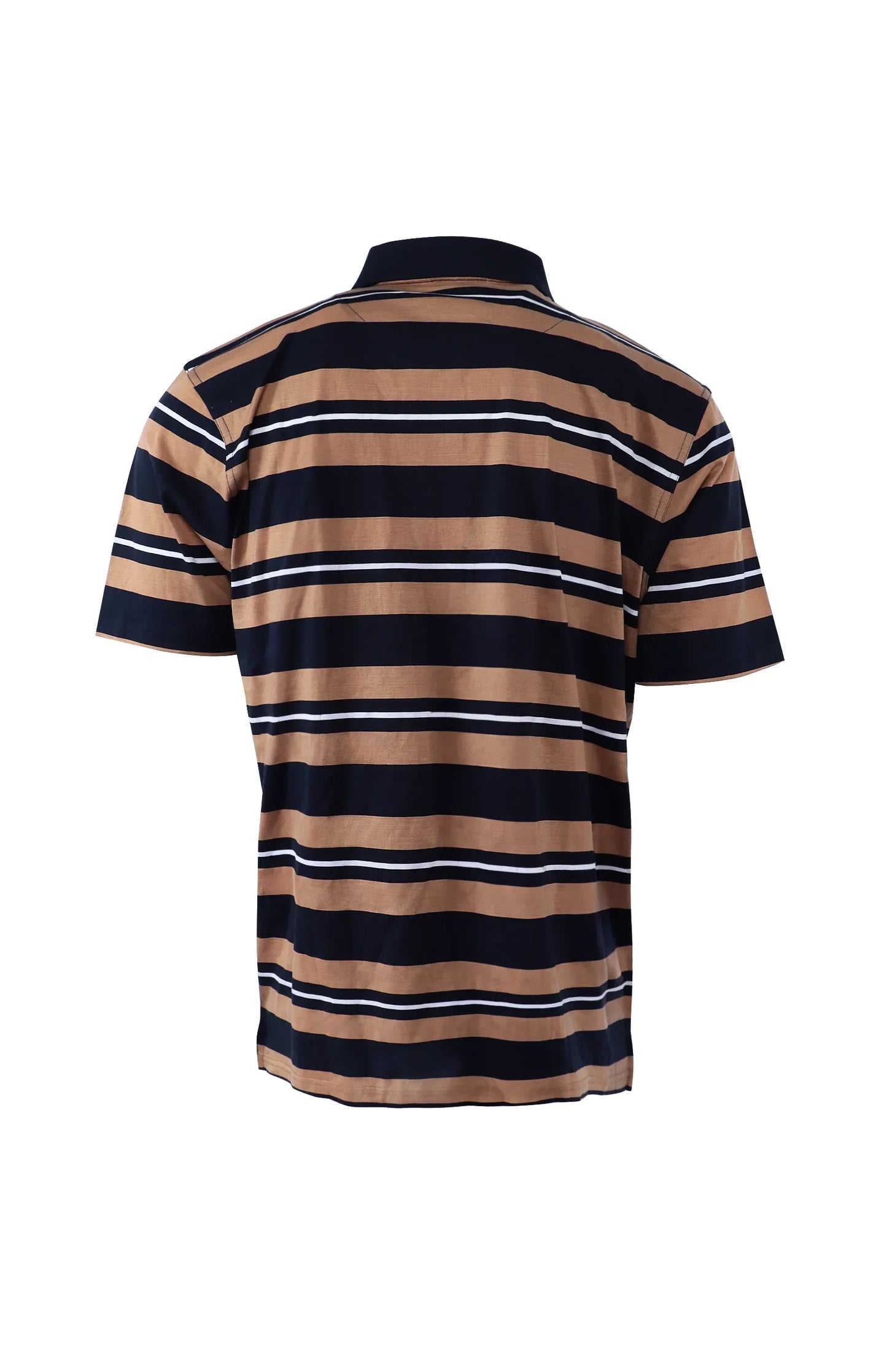 Pringle Ledger Striped Mercerised Golfer Navy
