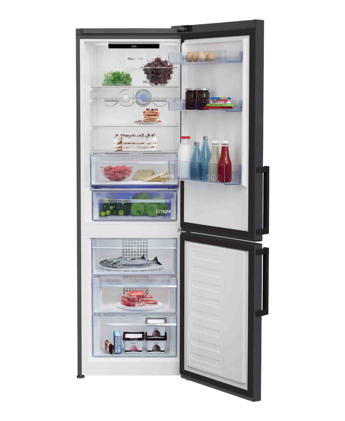 Beko 324Lt Evo Anthracite Combi Fridge - RCNE366E30ZXB