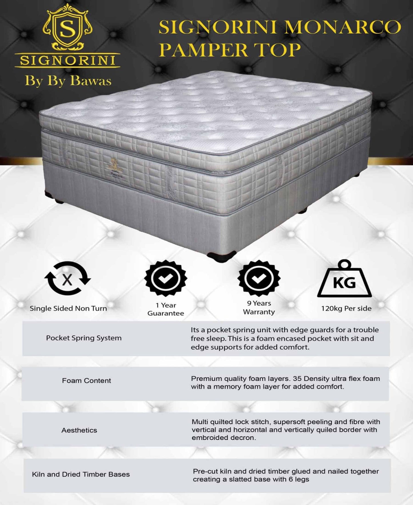 Signorini Monarco Pamper Top bed