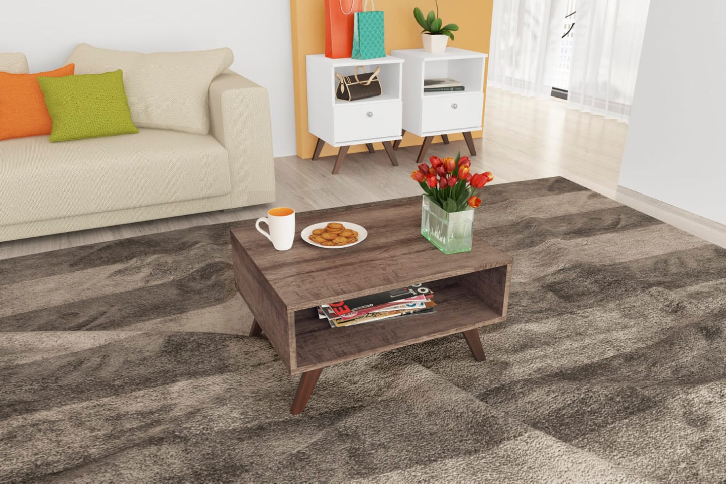 Urban Decor Exotic Designs Coffee Table - Rustico