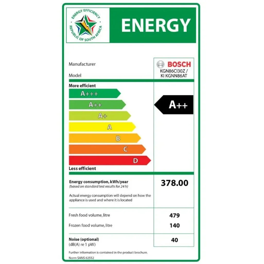 Bosch Fridge Freezer 619L KGN86CI30NZ - Metallic