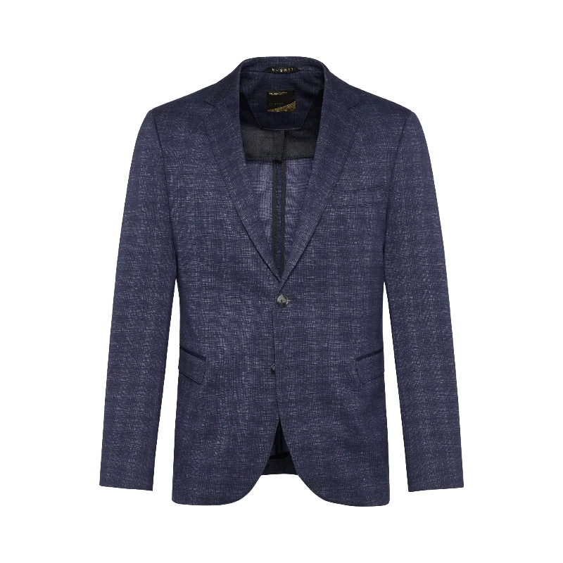 Bugatti Jacket with a classic lapel collar in navy