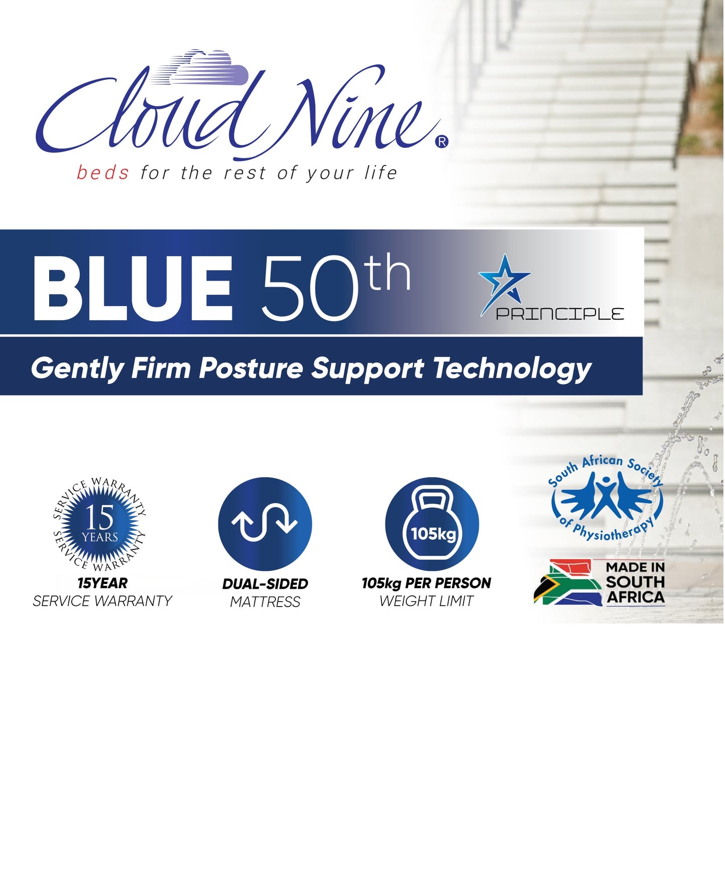 Cloud Nine Blue 50th Bed