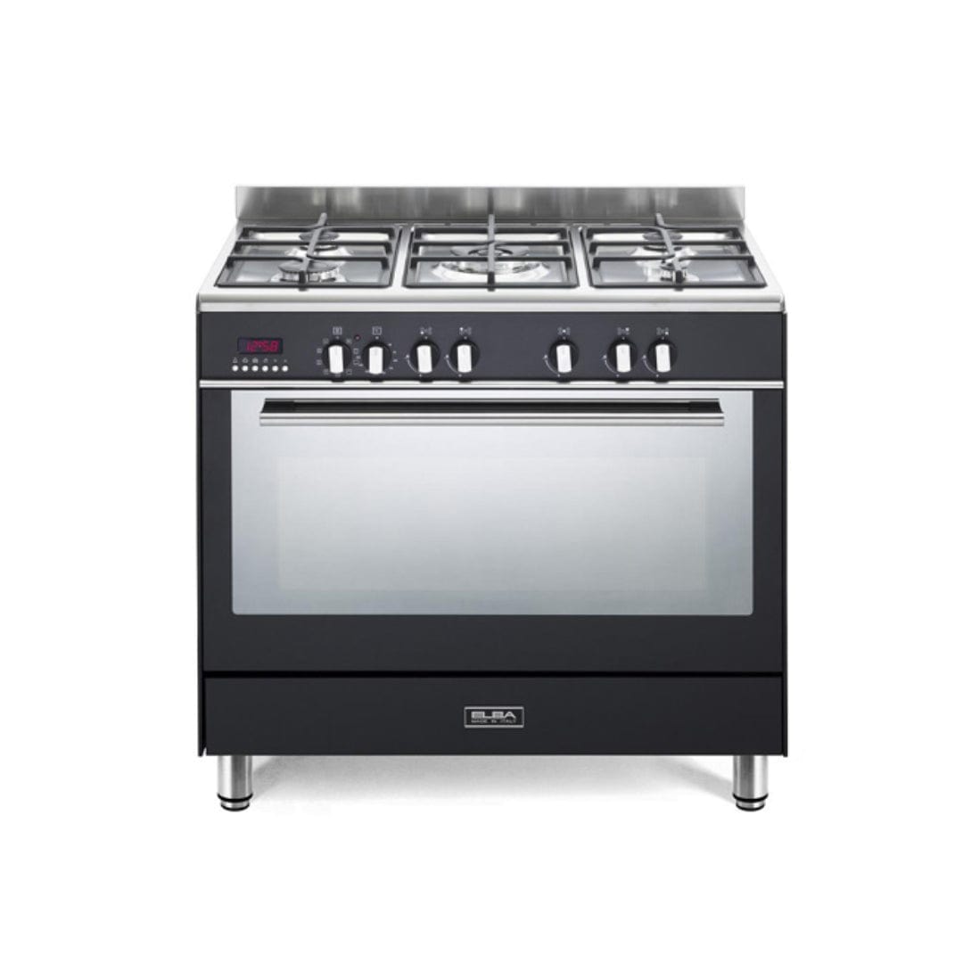 Elba 90cm Fusion Black Gas Stove Electric Oven 01/9FX827B
