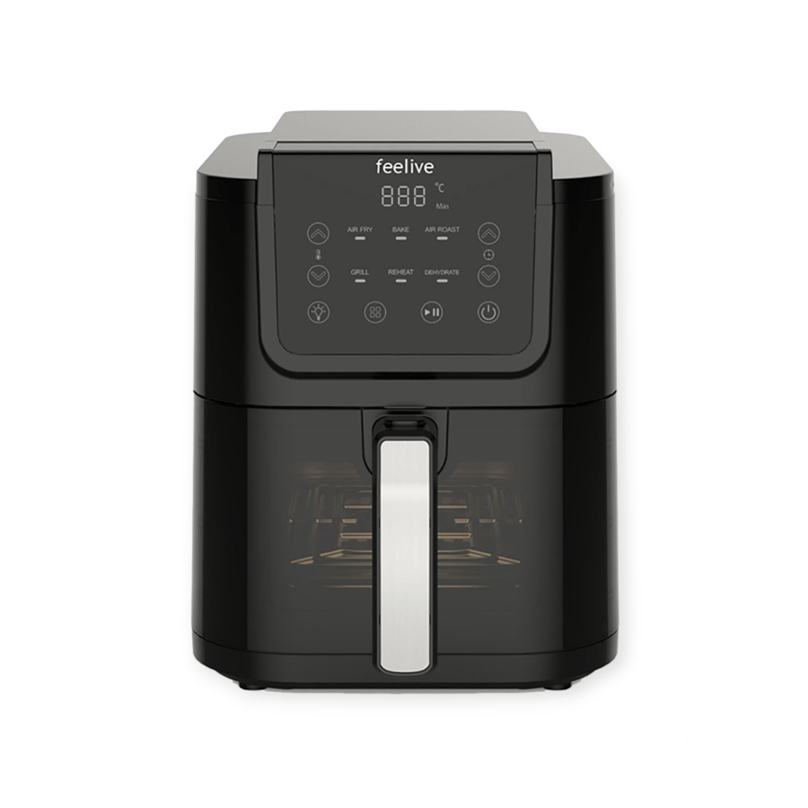 Feelive 5L Stylish Air Fryer with Visible Window, Dishwasherble AF05017M-GS