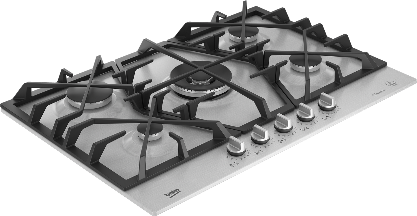 Beko 75cm Gas Hob Stainless Steel - Inox