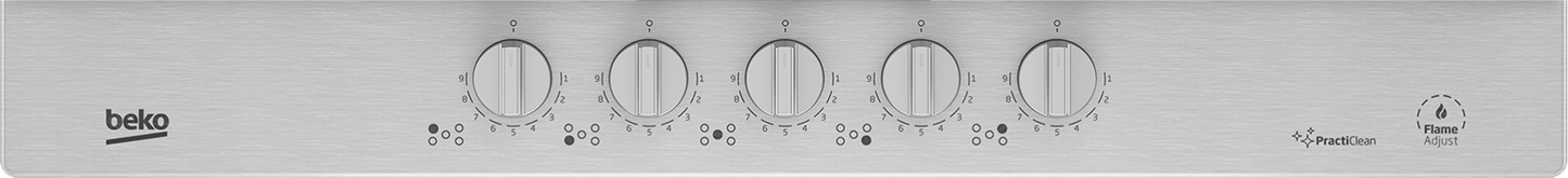Beko 75cm Gas Hob Stainless Steel - Inox