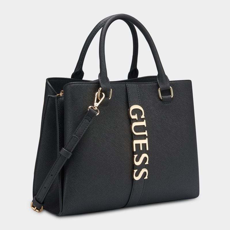 Women's Guess Black Garrick Satchel Bag