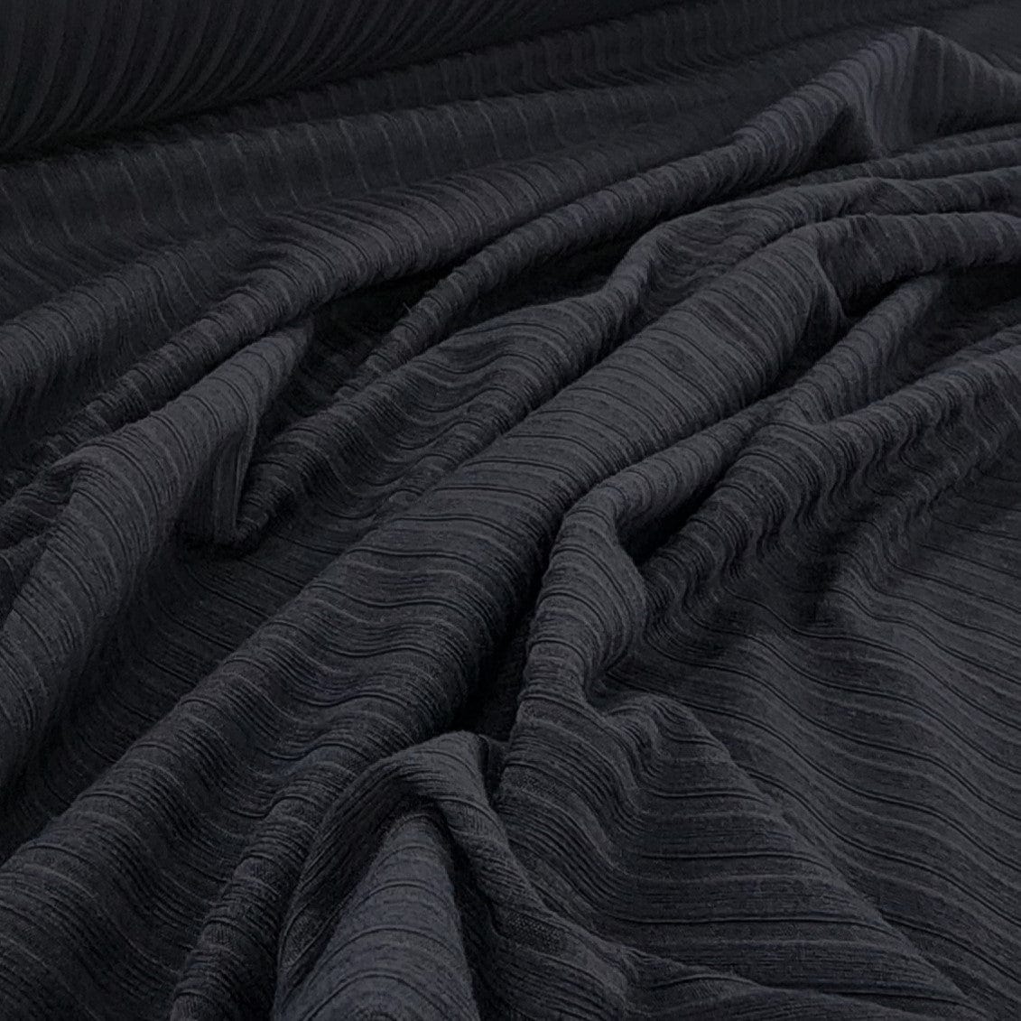 Dty Brushed 4X2 Rib Fabric 150cm Black