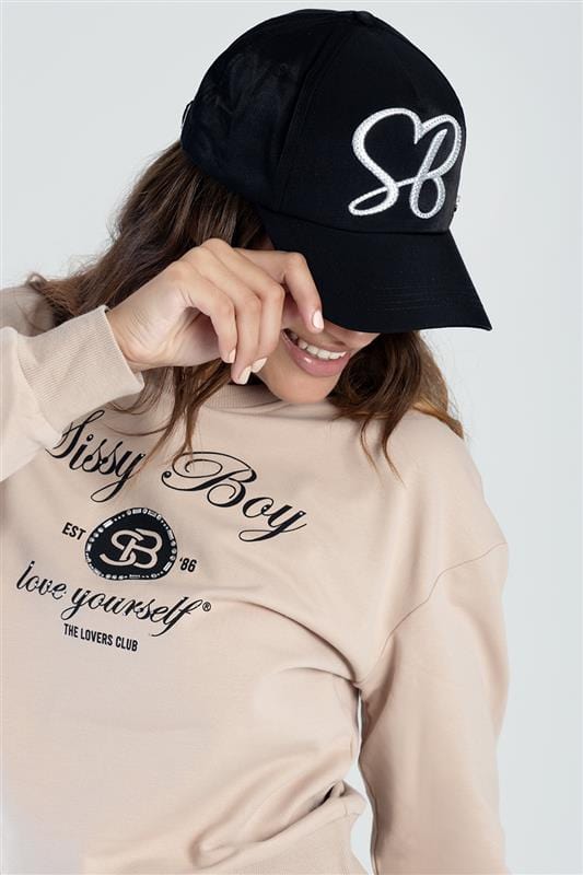Sissyboy Ladies Peak Cap Black With embroided SB
