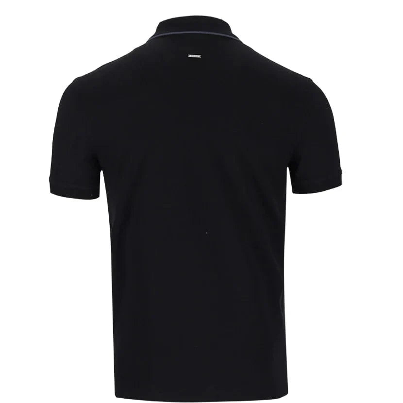 Polo Plain Zip Mercerized Golfer Mens Black