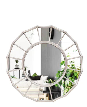 Exotic Designs Round Mirror - Silver