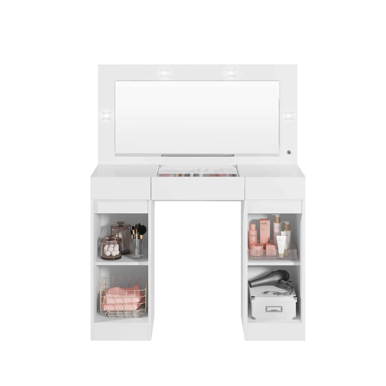 Dressing Table With LED Lights – Studio White