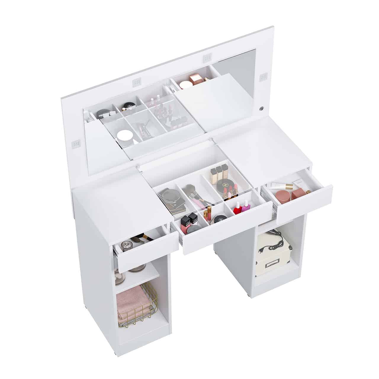 Dressing Table With LED Lights – Studio White