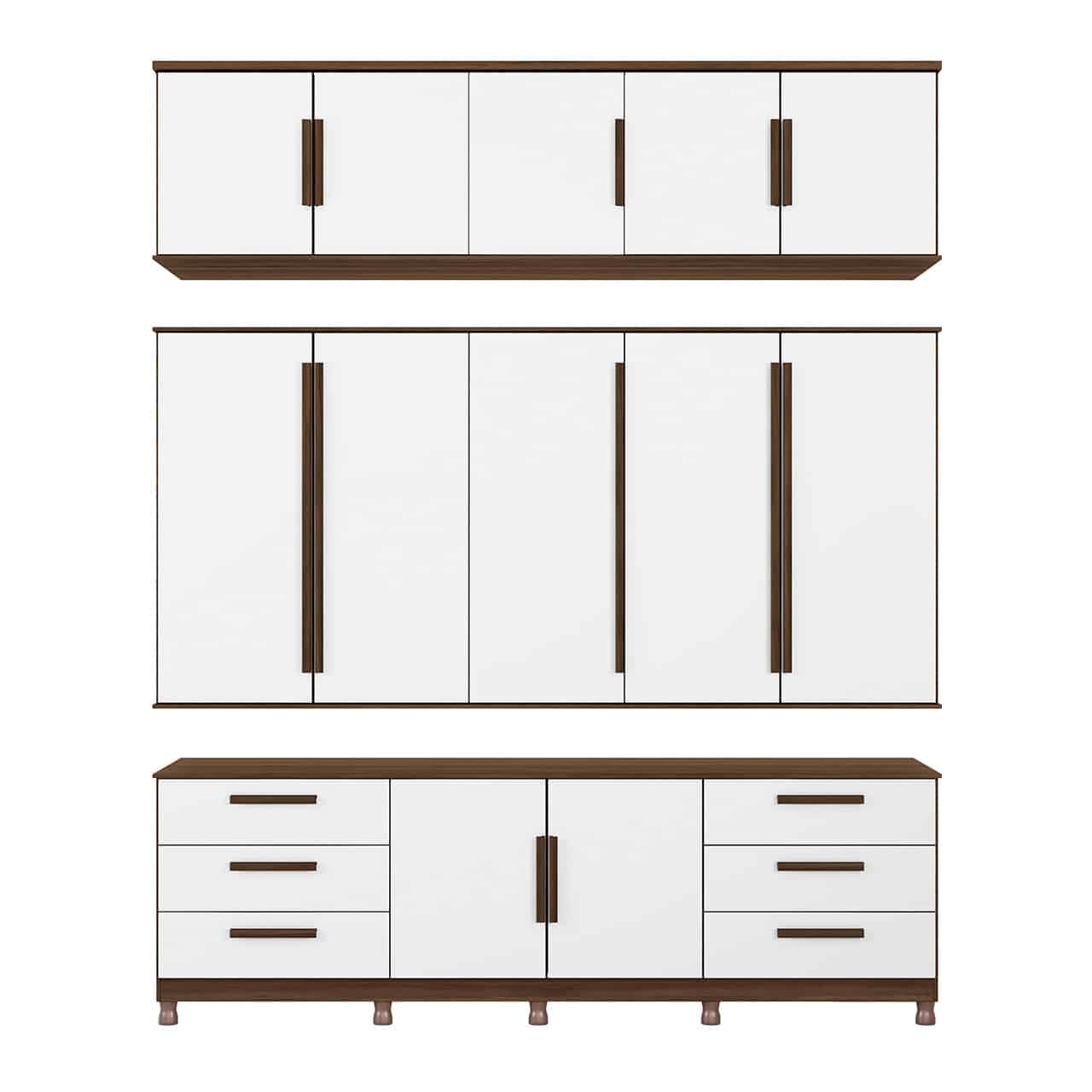 Wardrobe Titan + Mirror Cedro/White