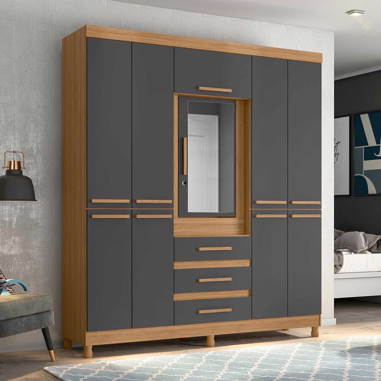 2 Door Wardrobe – Fusion Double Nature/Titanium MWBR92