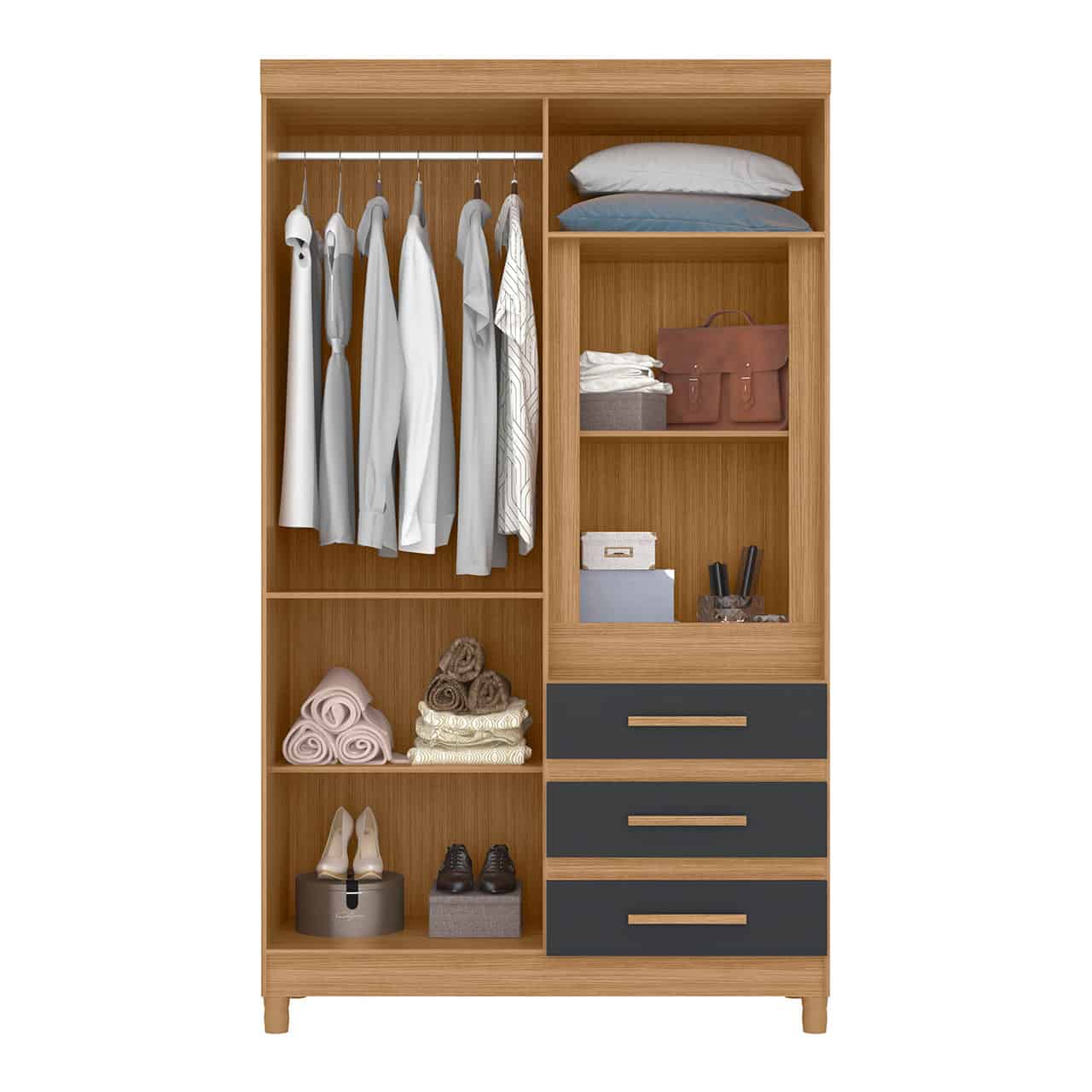 6 Door Wardrobe – Fusion Nature/Titanium