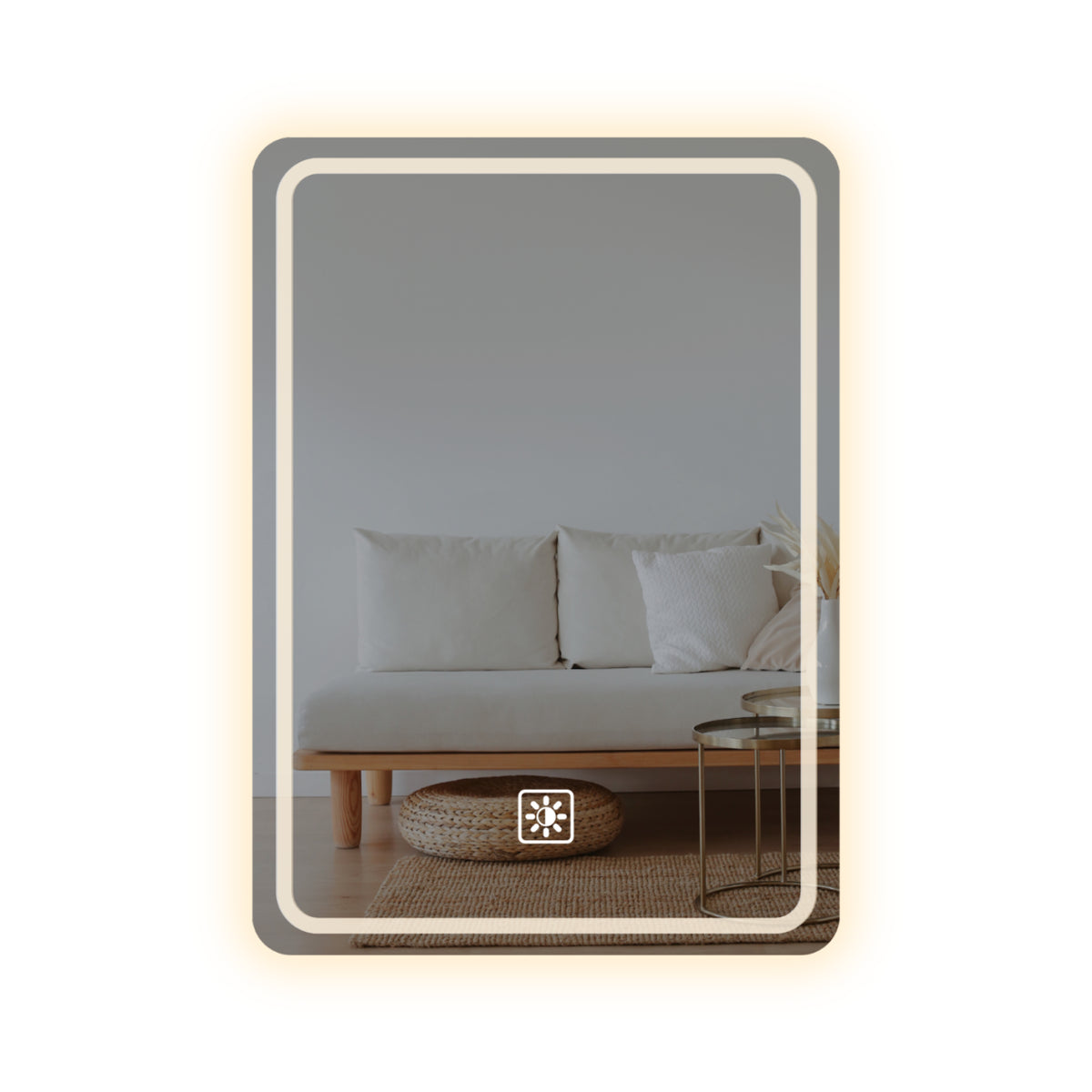 LED Bathroom Mirror,Bathroom Mirror With Front And Back Lights - Yellow