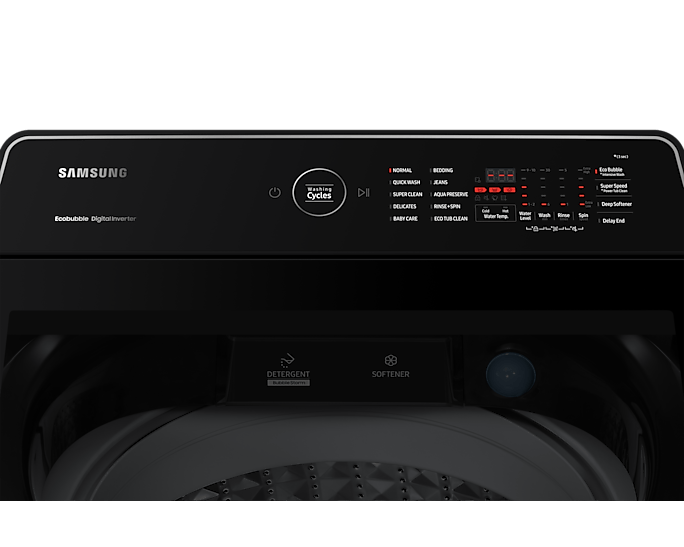 Samsung 19kg Top Loader Washing Machine Black Caviar WA19CG6745BVFA