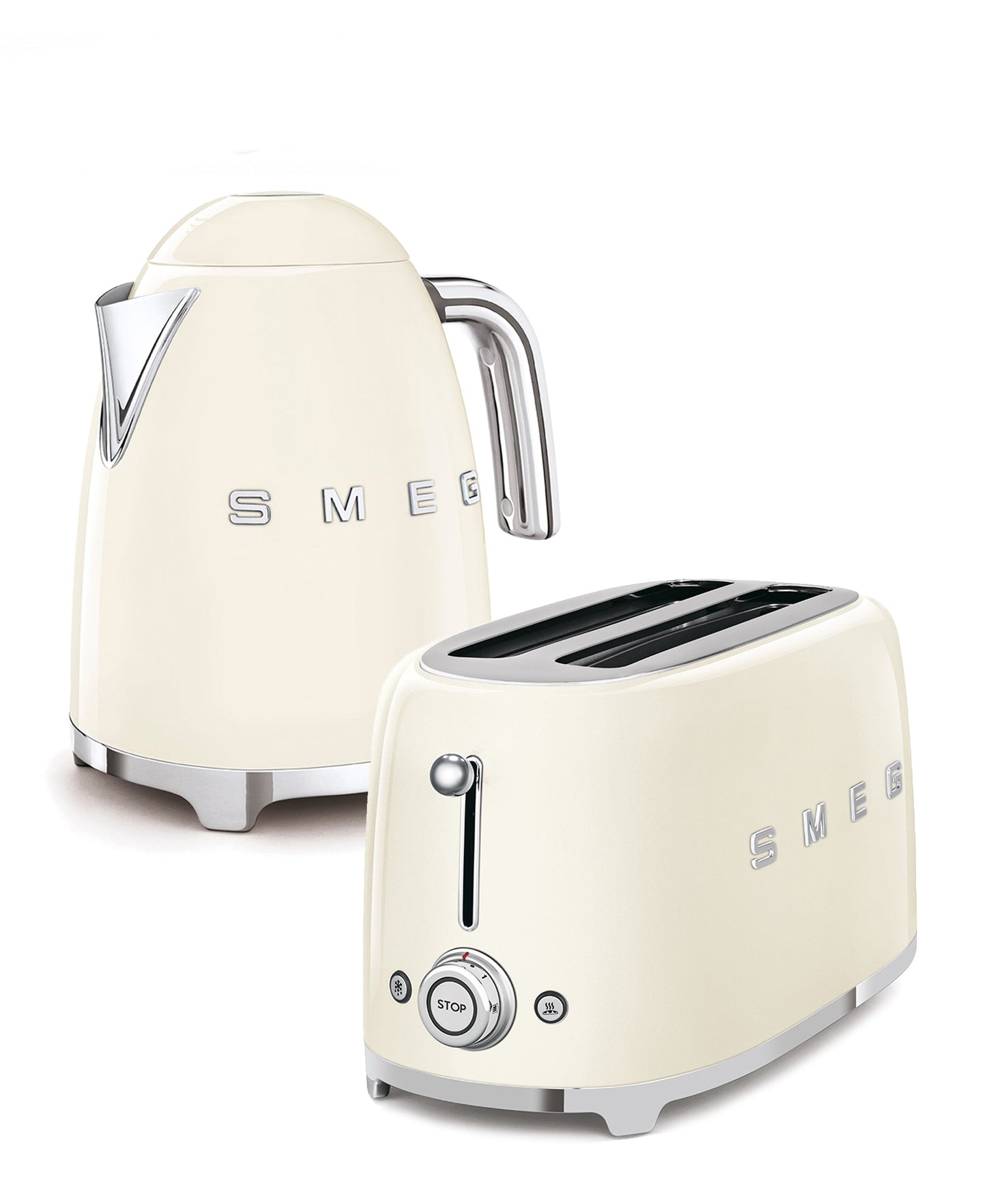 Smeg 4 Slice Toaster & 1.7L Kettle Breakfast Pack - Cream