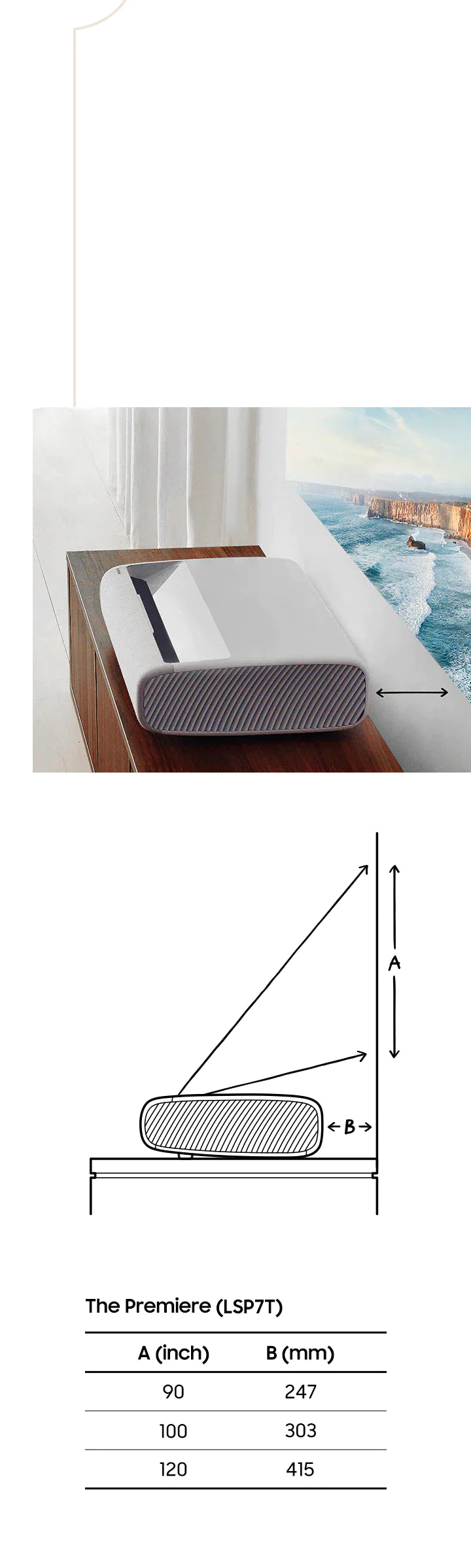 SAMSUNG 130" THE PREMIERE LSP9T 4K SMART TRIPLE LASER PROJECTOR
