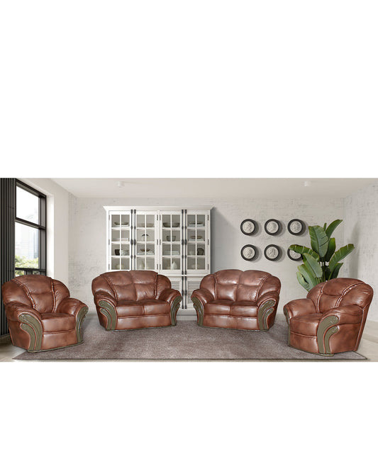Dubai 4 Piece Lounge Suite Brown