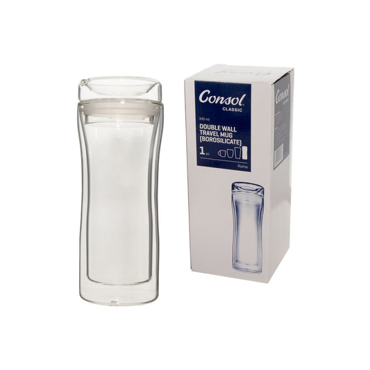 Consol 340ml Roma Double Wall Travel Mug With Lid