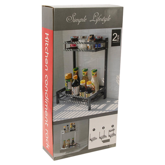Storage Rack Kitchen Counter Black 42117